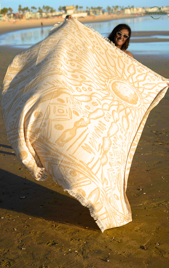 Sunshine Blanket | Organic Cotton Reversible Sun Throw | Otantica